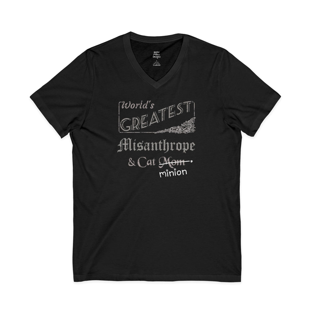 World's Greatest Misanthrope — Cat Mom T-Shirt | Cotton V-Neck