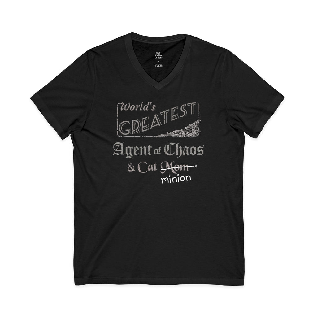 World's Greatest Agent of Chaos — Cat Mom T-Shirt | Cotton V-Neck