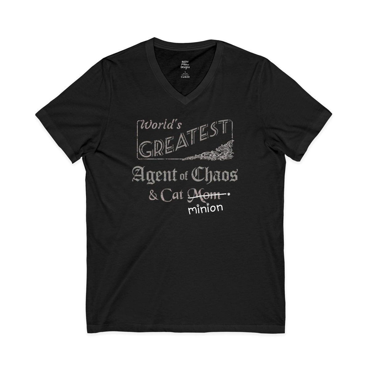 World's Greatest Agent of Chaos — Cat Mom T-Shirt | Cotton V-Neck