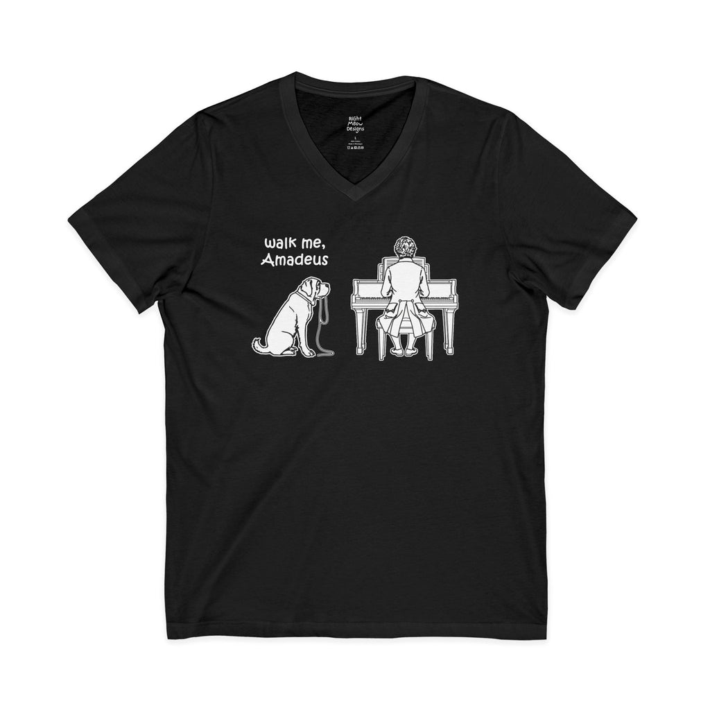 Walk Me, Amadeus - St. Bernard Dog T-Shirt | Cotton V-Neck