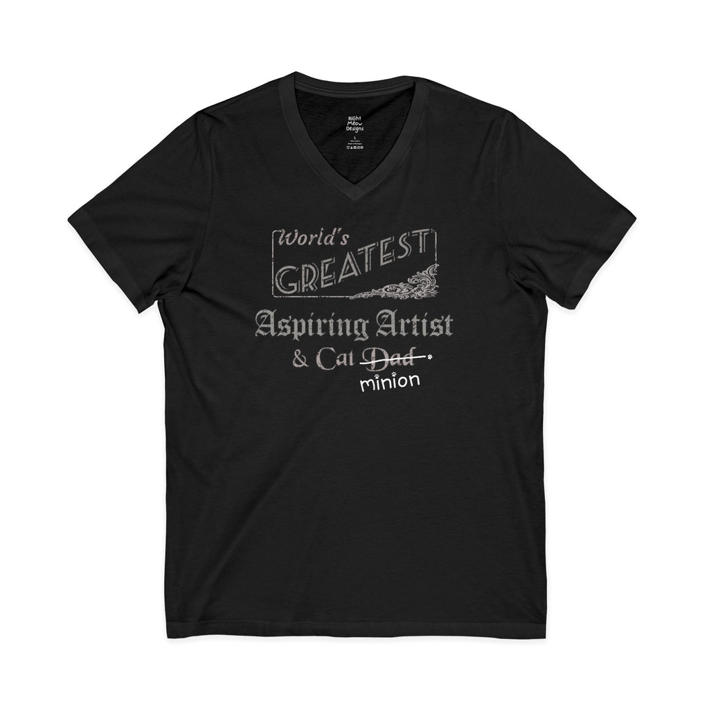 World's Greatest Aspiring Artist — Cat Dad T-Shirt | Cotton V-Neck