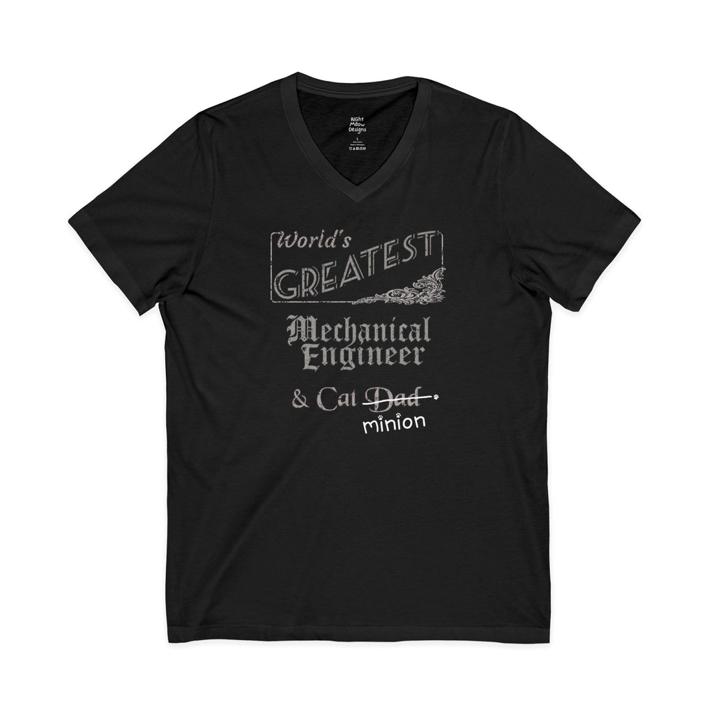 World's Greatest Mechanical Engineer — Cat Dad T-Shirt | Cotton V-Neck