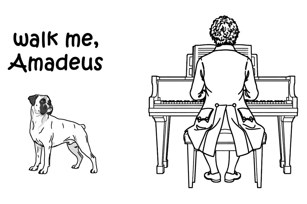 Walk Me, Amadeus - Boxer Dog T-Shirt | Cotton V-Neck