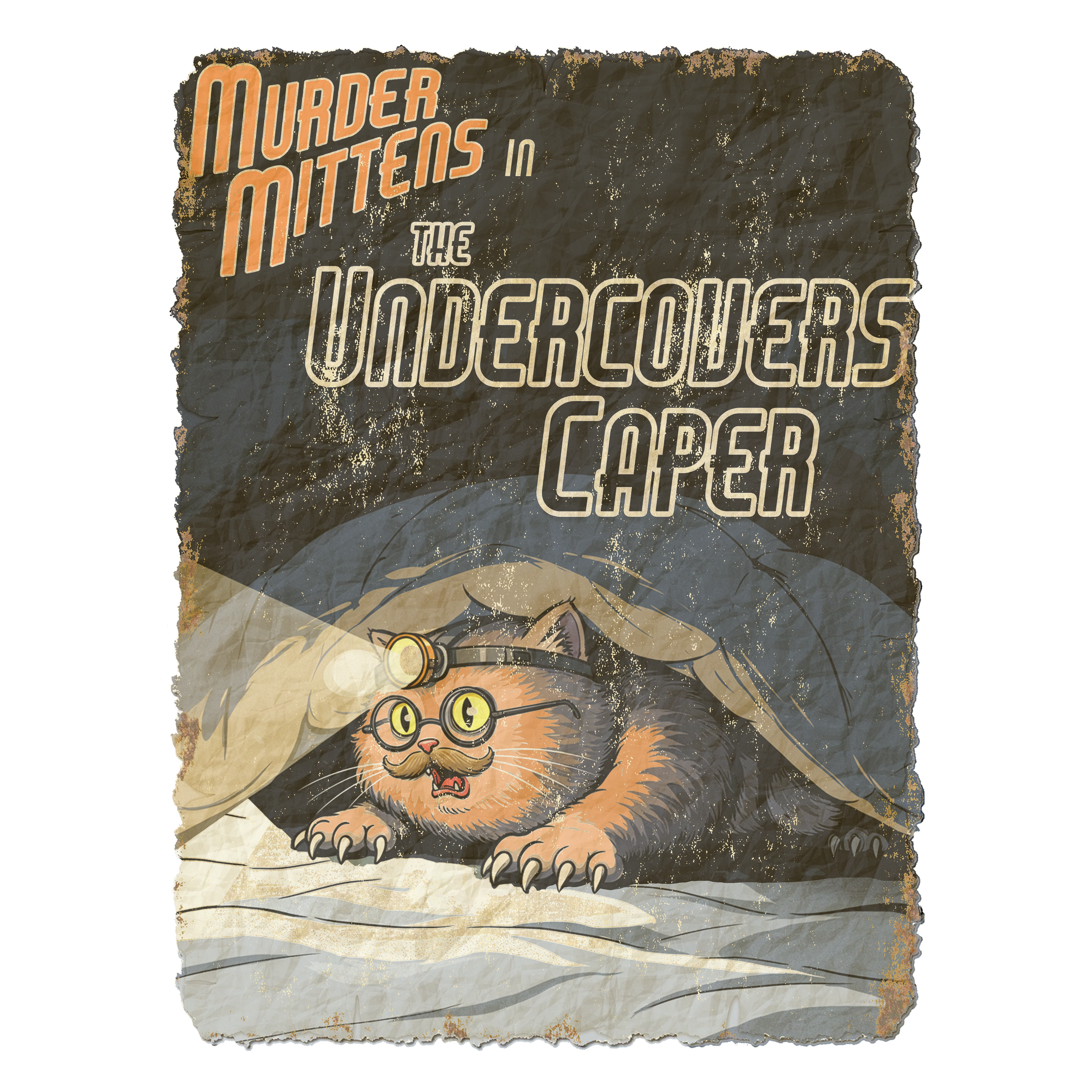 Murder Mittens in the Undercovers Caper | Cotton V-Neck T-Shirt