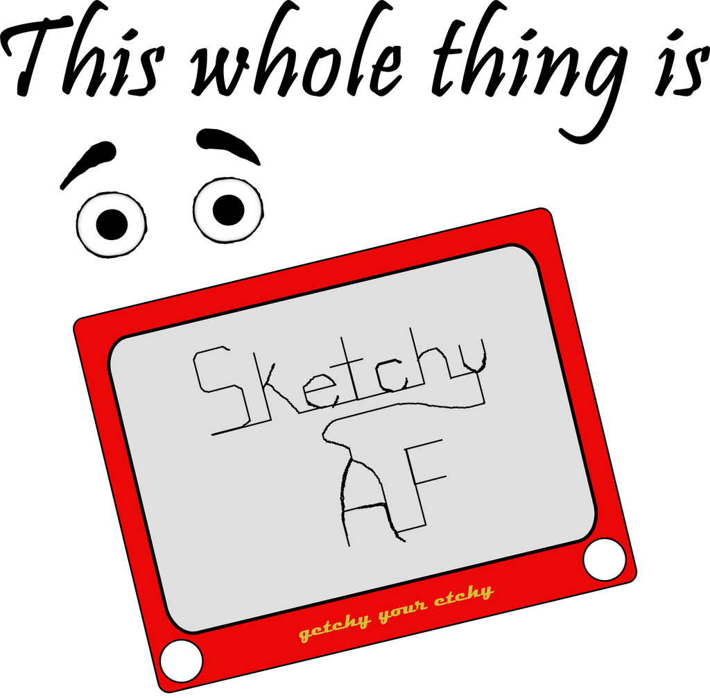 Sketchy AF | Cotton V-Neck T-Shirt