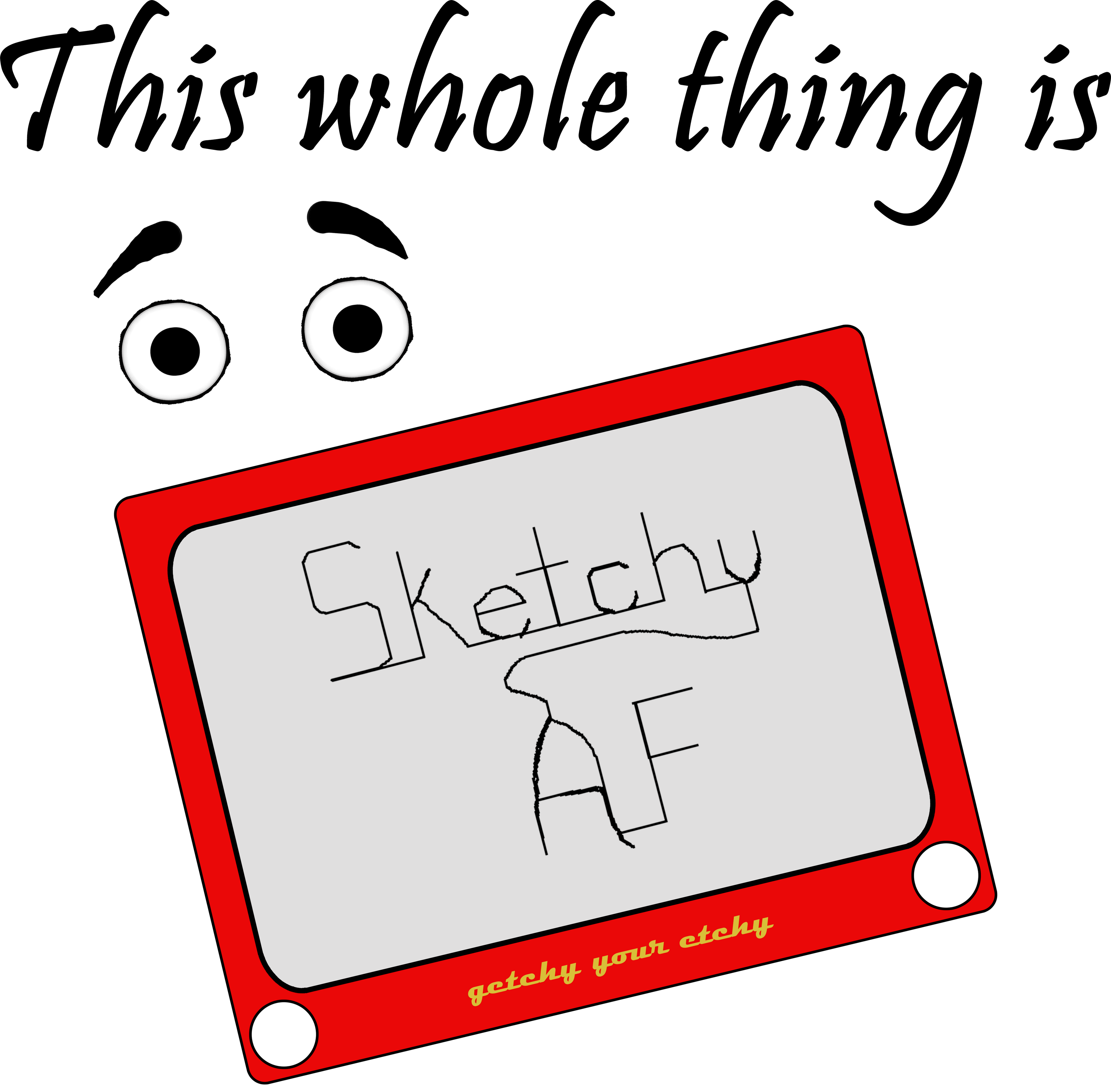 Sketchy AF | Cotton V-Neck T-Shirt