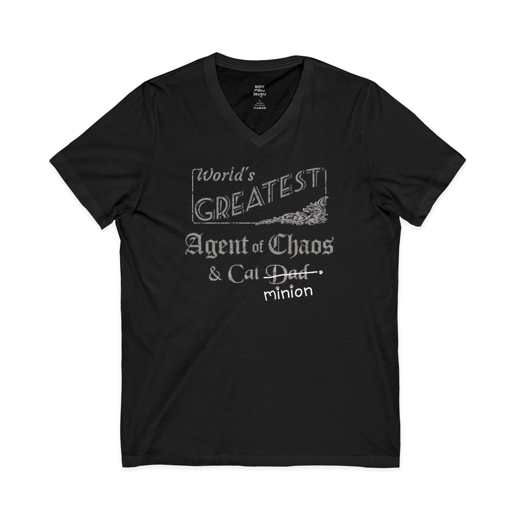 World's Greatest Agent of Chaos — Cat Dad T-Shirt | Cotton V-Neck