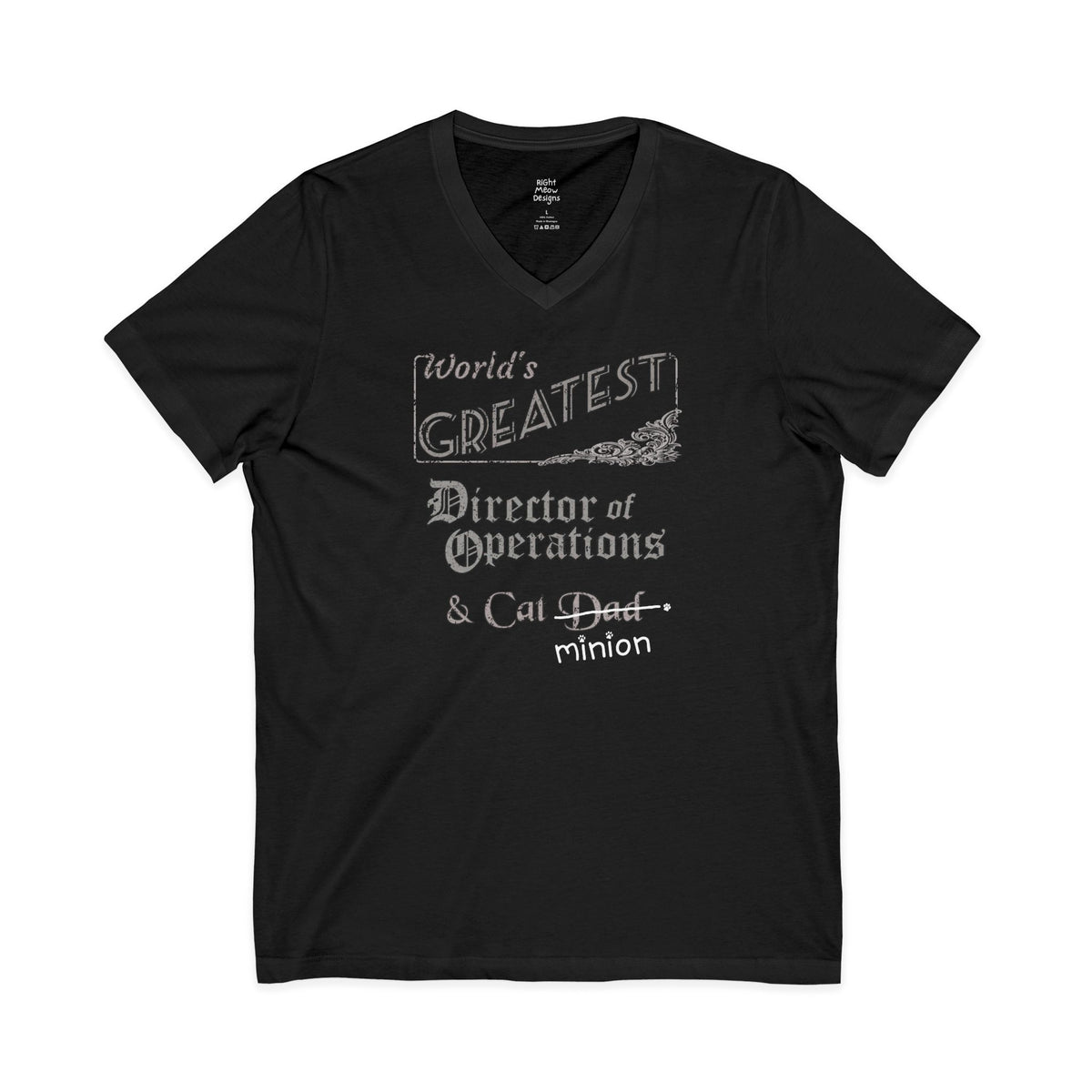 World's Greatest Director of Operations — Cat Dad T-Shirt | Cotton V-Neck