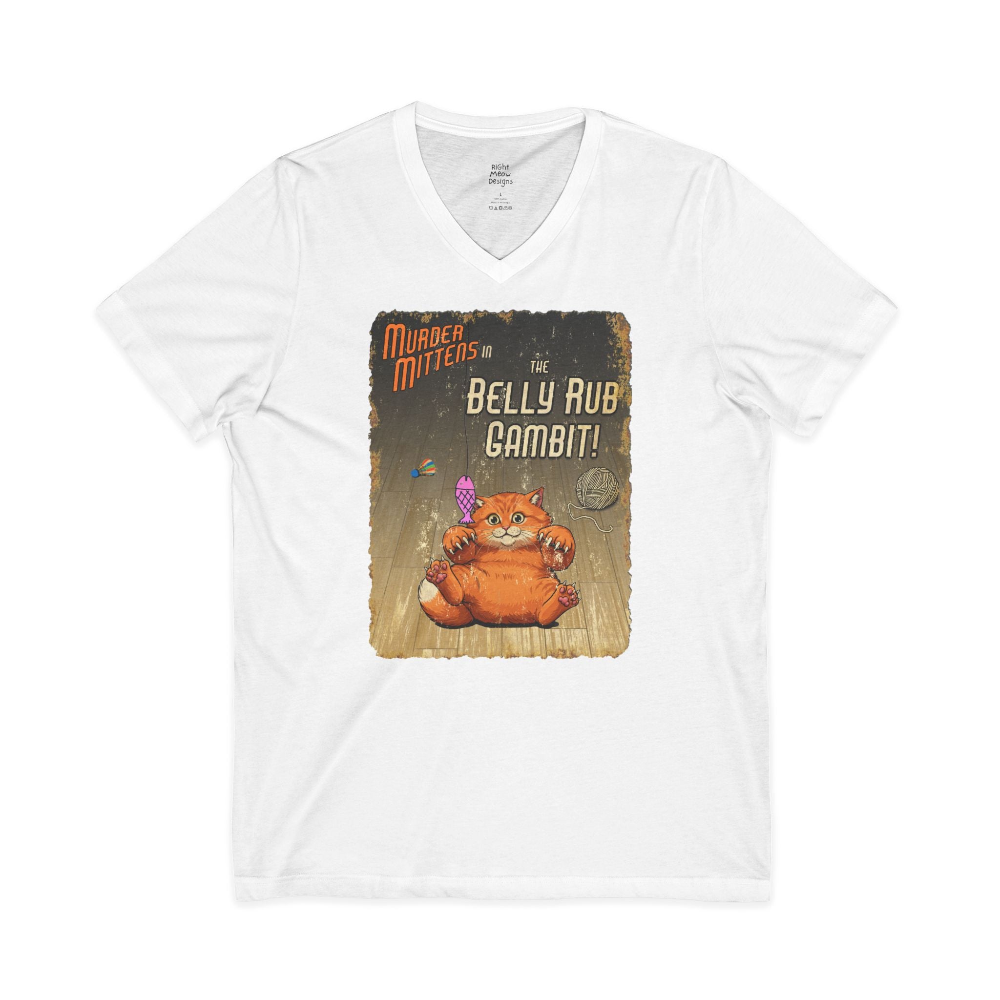 Murder Mittens in The Belly Rub Gambit! | Cotton V-Neck T-Shirt