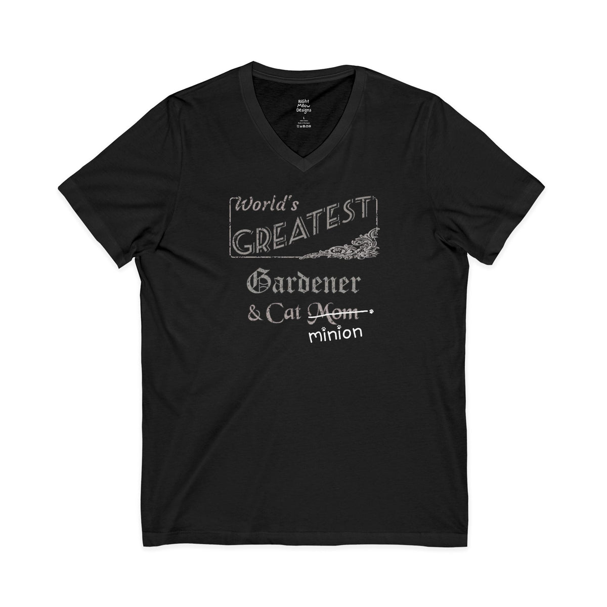 World's Greatest Gardener — Cat Mom T-Shirt | Cotton V-Neck