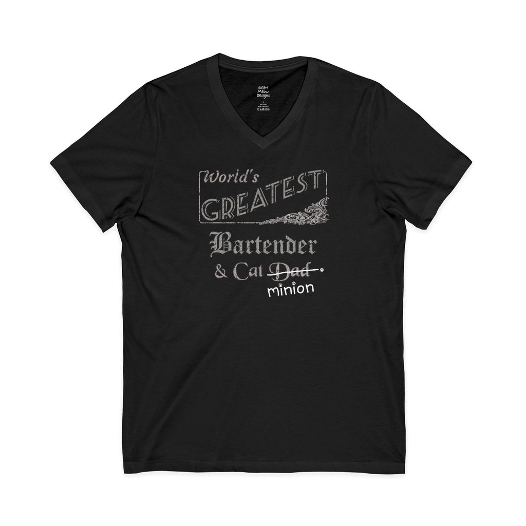 World's Greatest Bartender — Cat Dad T-Shirt | Cotton V-Neck