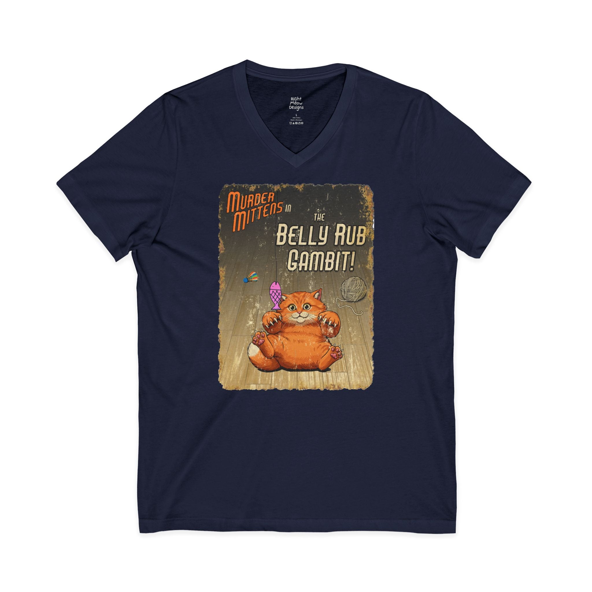 Murder Mittens in The Belly Rub Gambit! | Cotton V-Neck T-Shirt