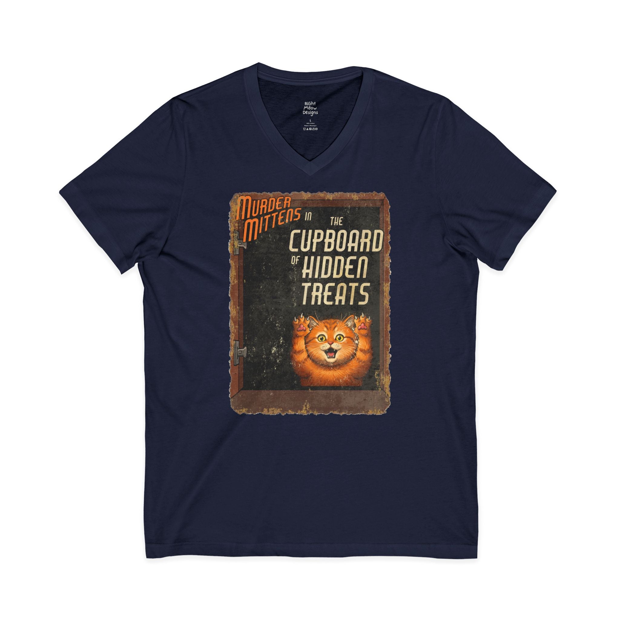 Murder Mittens in The Cupboard of Hidden Treats | Cotton V-Neck T-Shirt