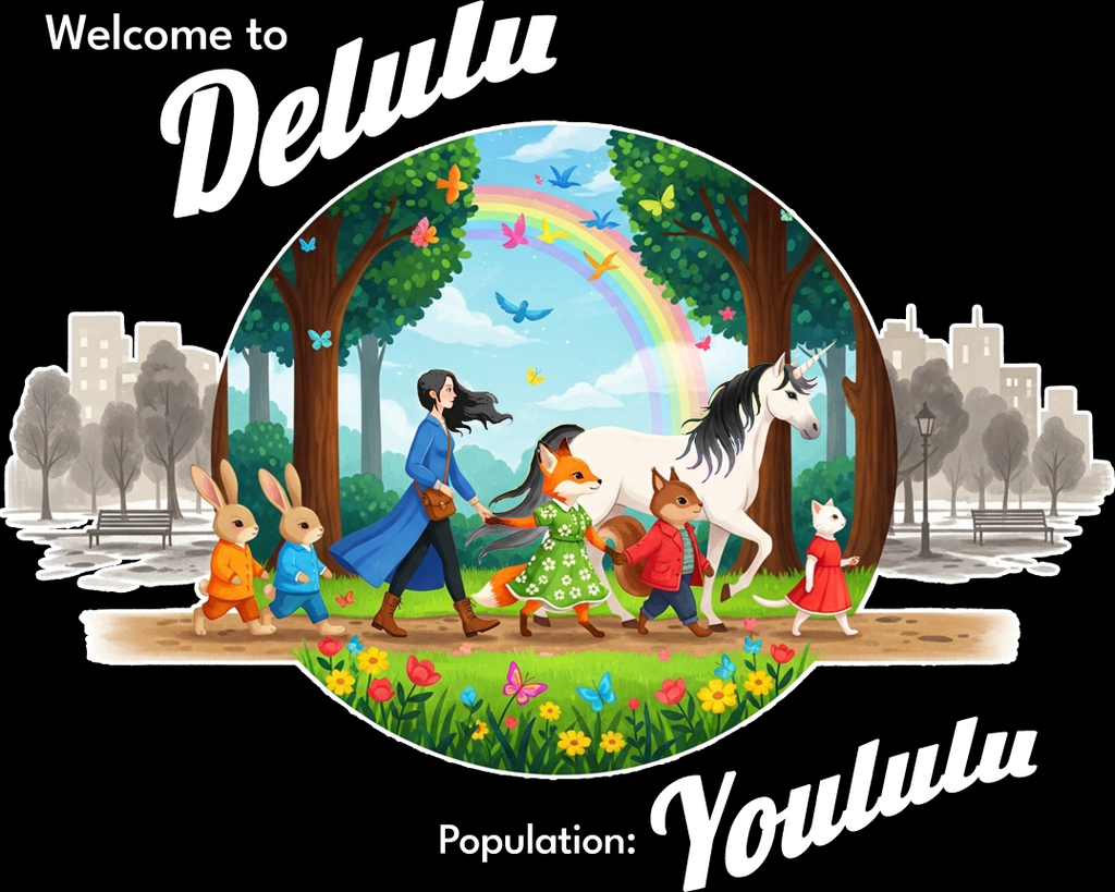 Welcome to Delulu, Population: Yoululu - Black hair | Cotton V-Neck T-Shirt