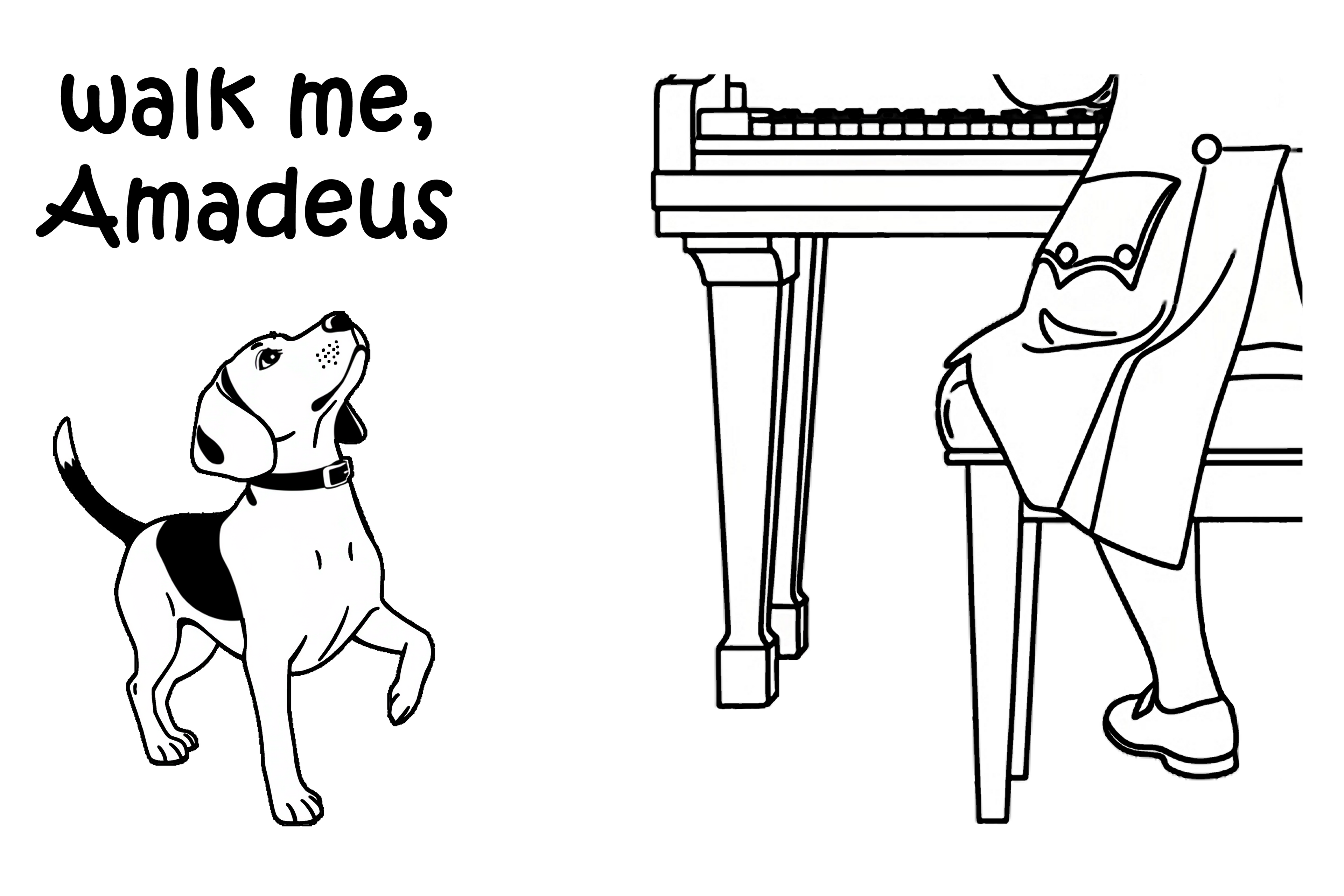Walk Me, Amadeus - Beagle Dog T-Shirt | Organic Cotton Crew Neck