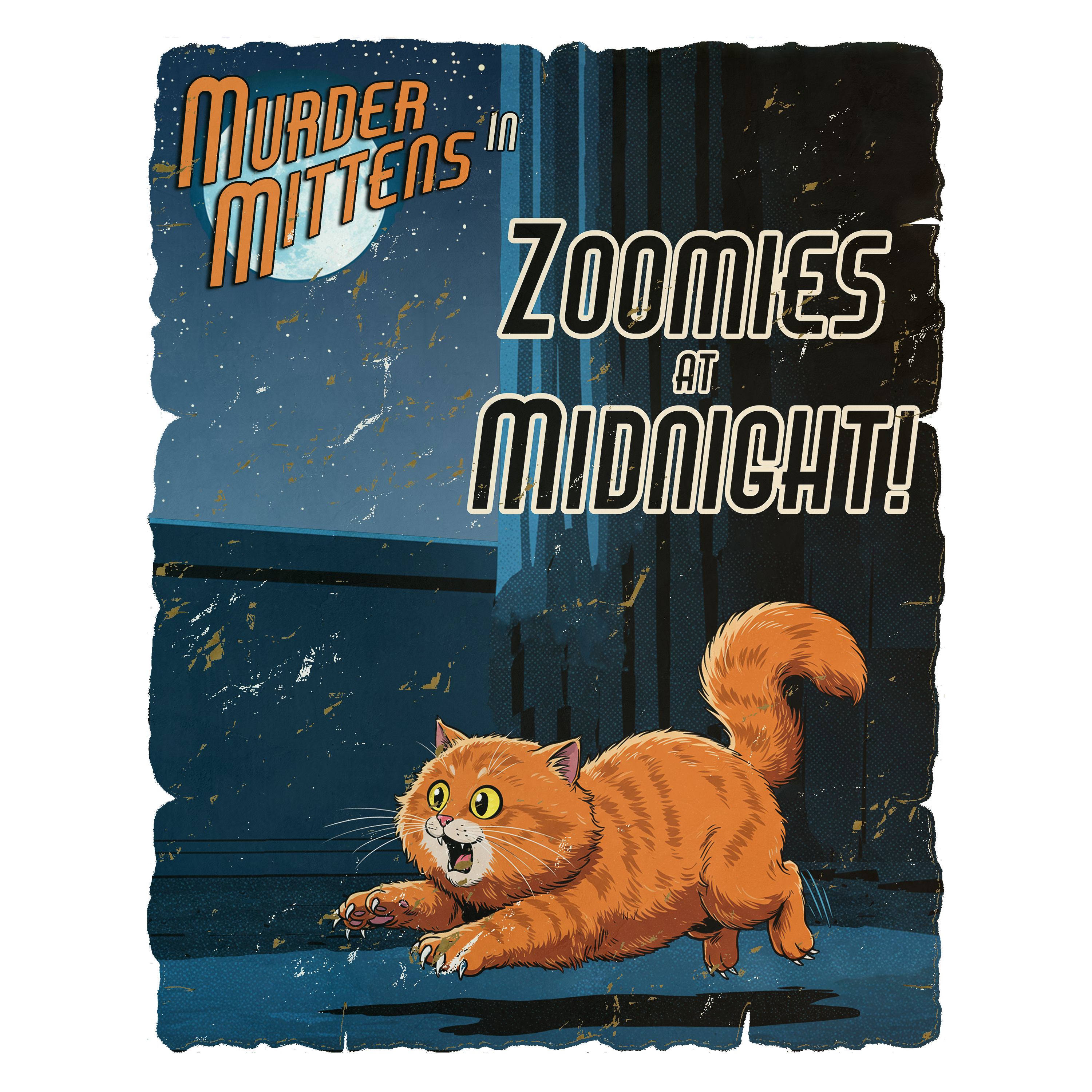 Murder Mittens in Zoomies at Midnight! | Organic Cotton Crew Neck T-Shirt
